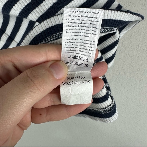 Faherty Women’s Dark Blue White Stripe Freestyle Knit Tee Size Small - Picture 5 of 5